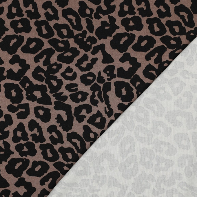 Viscose stretch luipaard, bruin
