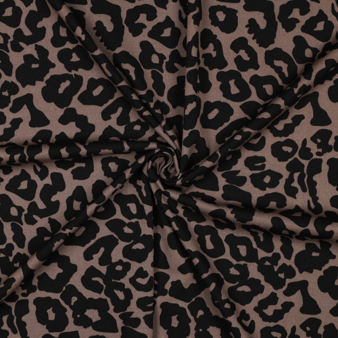 Viscose stretch luipaard, bruin