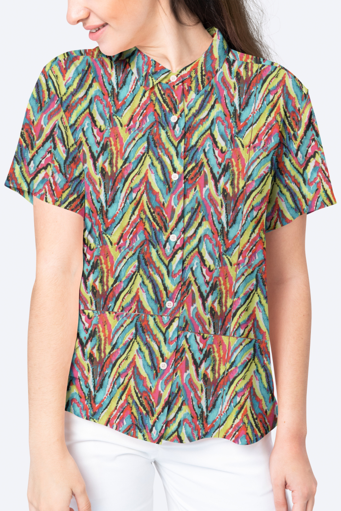 Viscose Stretch Zick Zack, teal