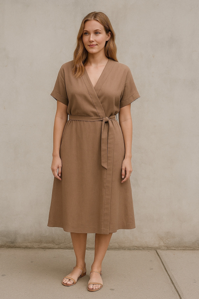 Tissu viscose twill, chamois