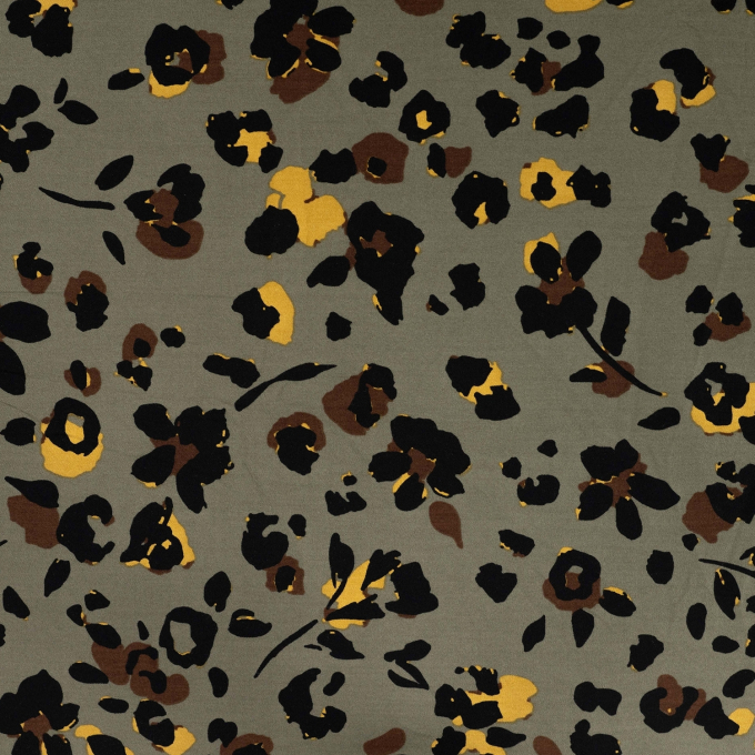 Viscose twill leo love, army green