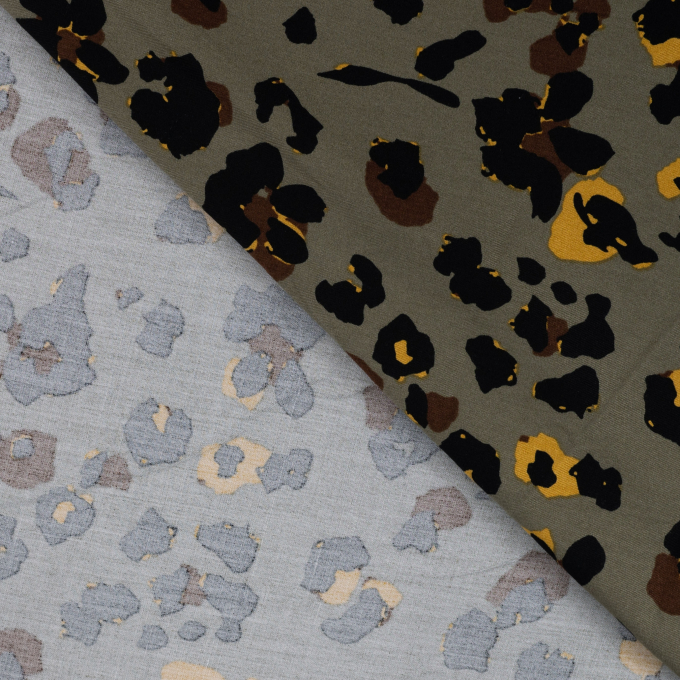 Viscose twill leo love, army green