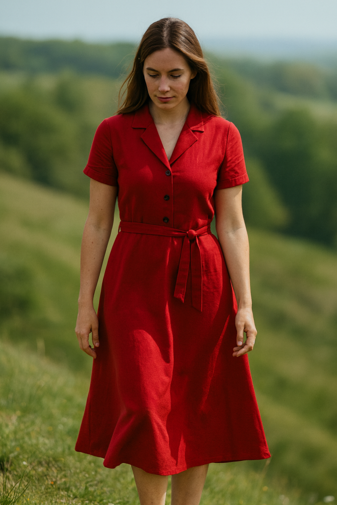 Viscose twill, rood