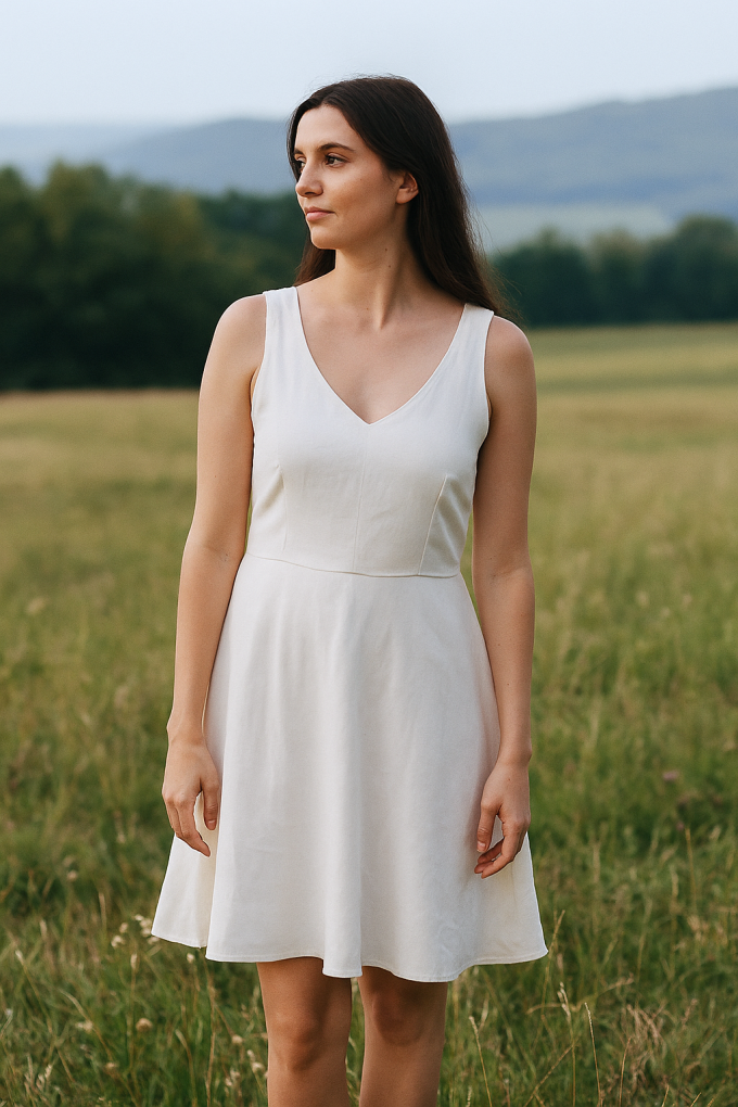 Viscose twill, gebroken wit