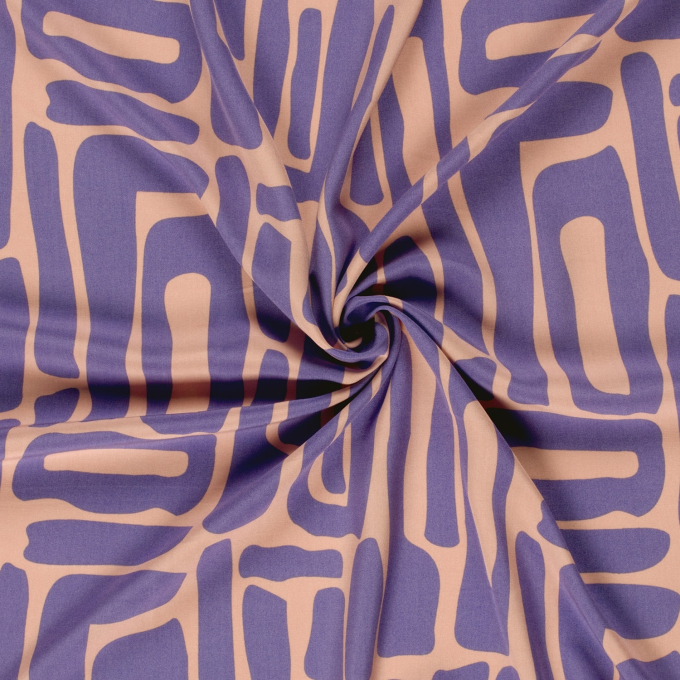 Viscose voile Abstract, paars