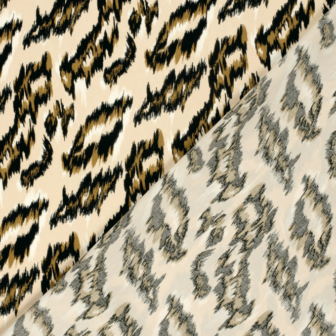 Tissu voile de viscose Léopard Animal Style, abricot pâle