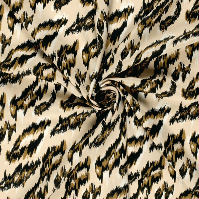 Tissu voile de viscose Léopard Animal Style, abricot pâle