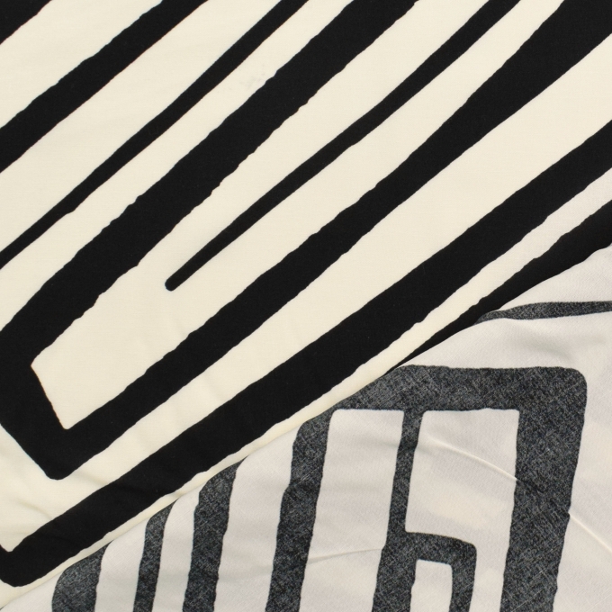 Viscose voile art print, black