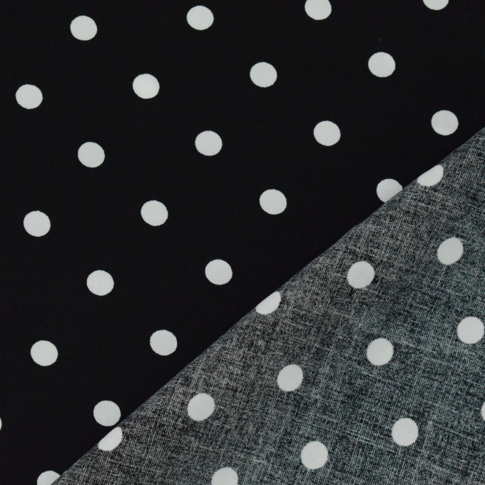 Viskose Voile Big Dots, black