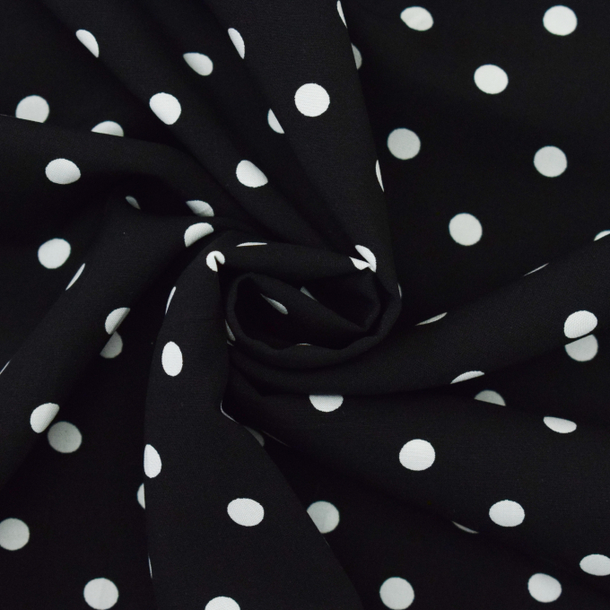 Viskose Voile Big Dots, black