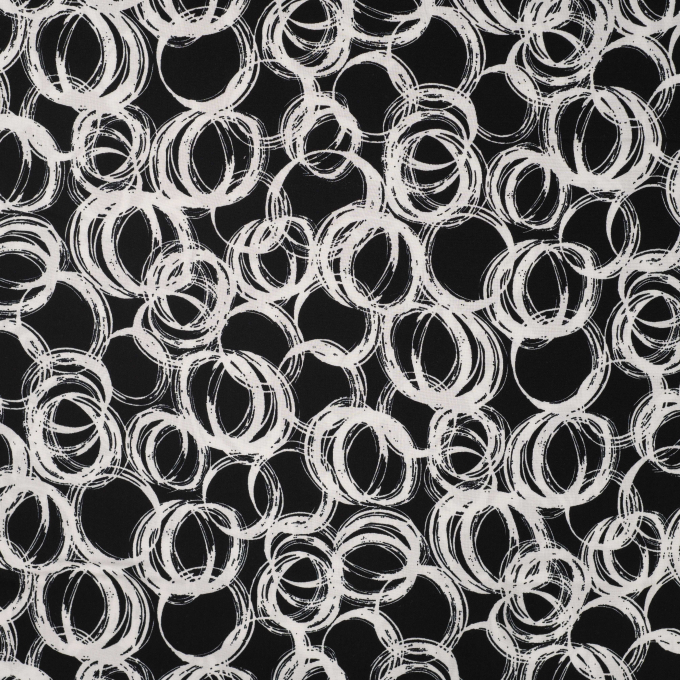 Viscose Voile circles, black