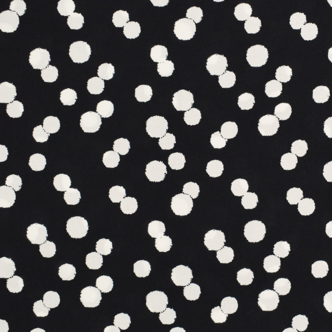 Tissu voile de viscose à pois Dots, noir