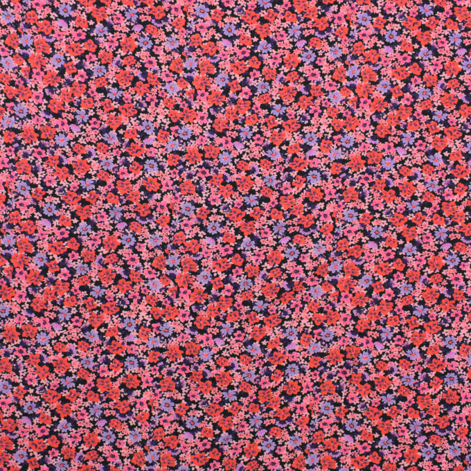 Viscose voile Flower Garden, red