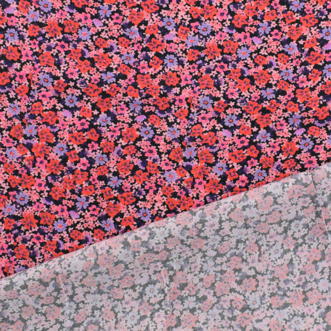 Viscose voile Flower Garden, red