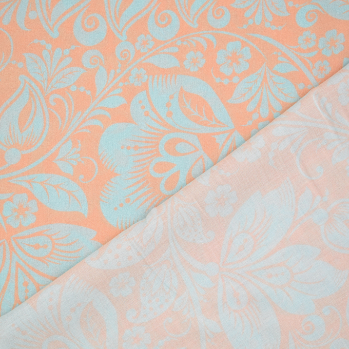 Viscose Voile Ibiza Flowers, apricot