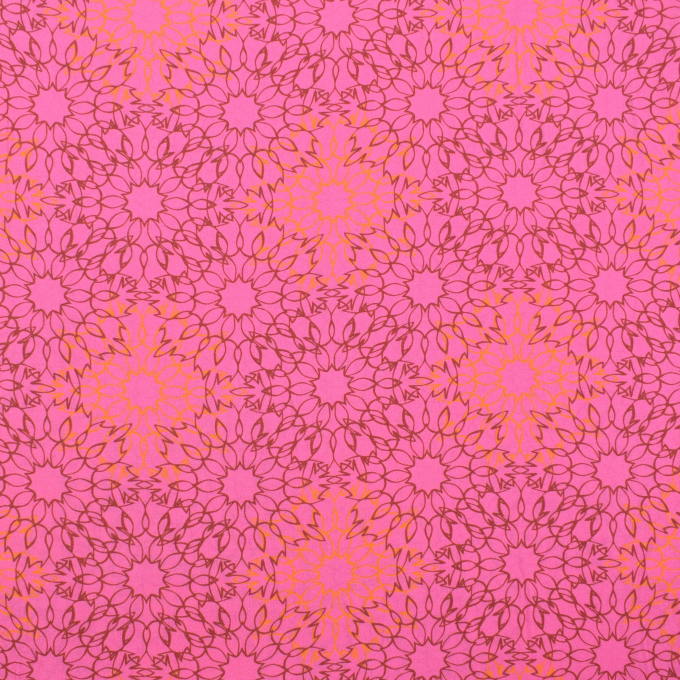 Viscose Voile mandala, bright pink
