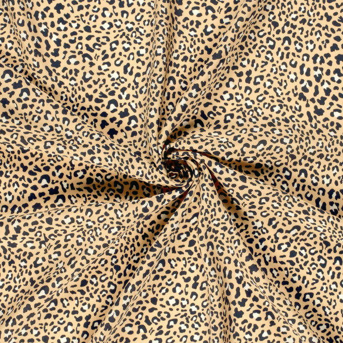 Tissu voile de viscose Mini Léopard, abricot
