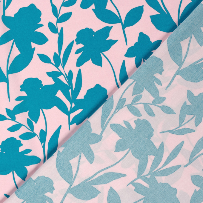 Viscose voile Shadow Flowers, roze