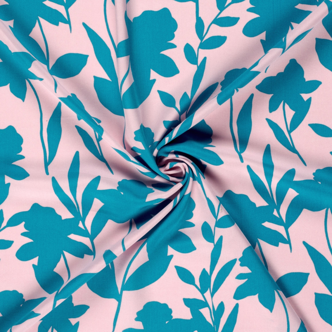 Viscose voile Shadow Flowers, roze
