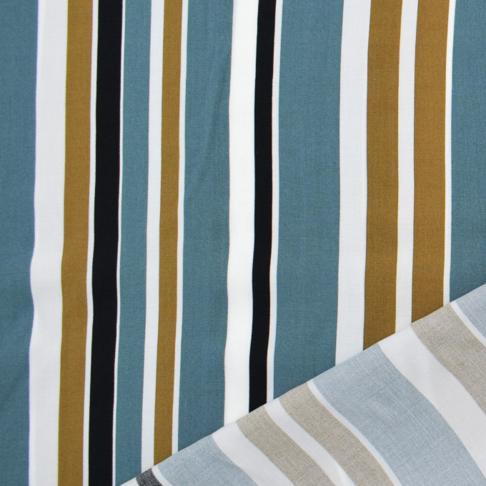 Viscose voile Strepen, petrol
