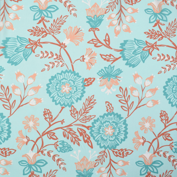 Viscose Voile Tiffany Flowers, mint green