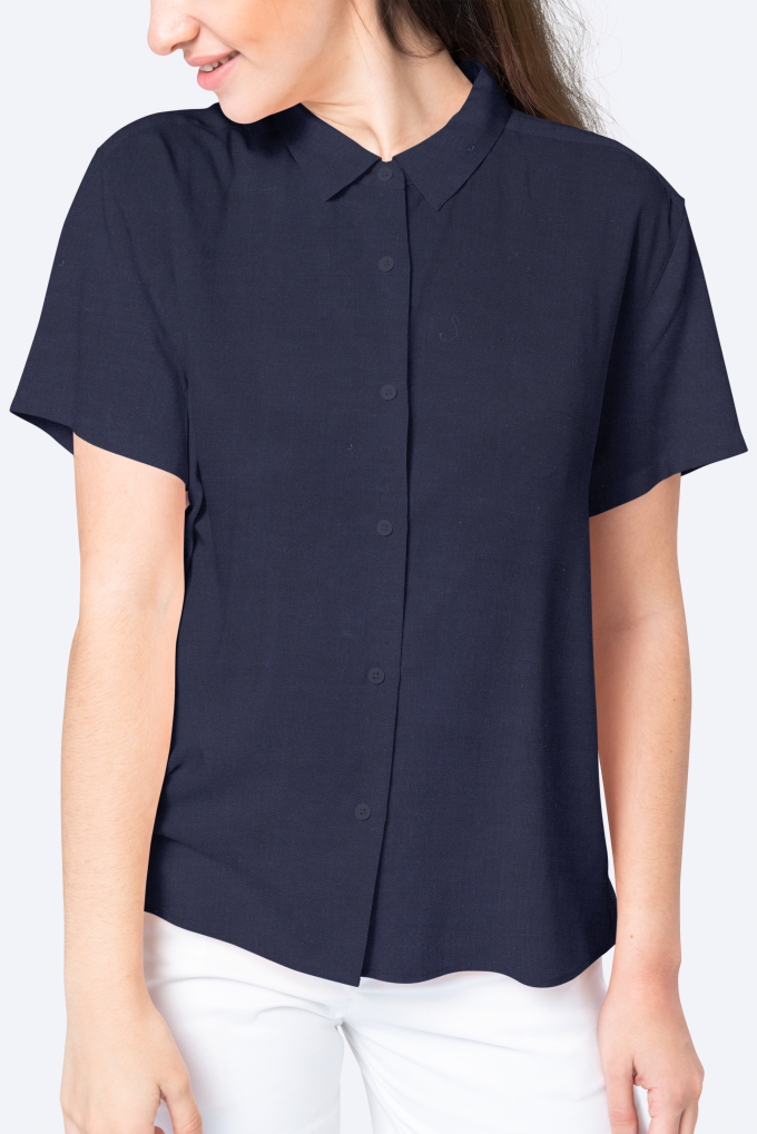 Viskose Voile uni marineblau