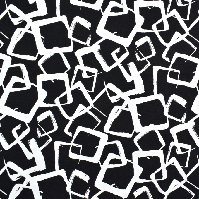 Viscose jersey Cubes, zwart