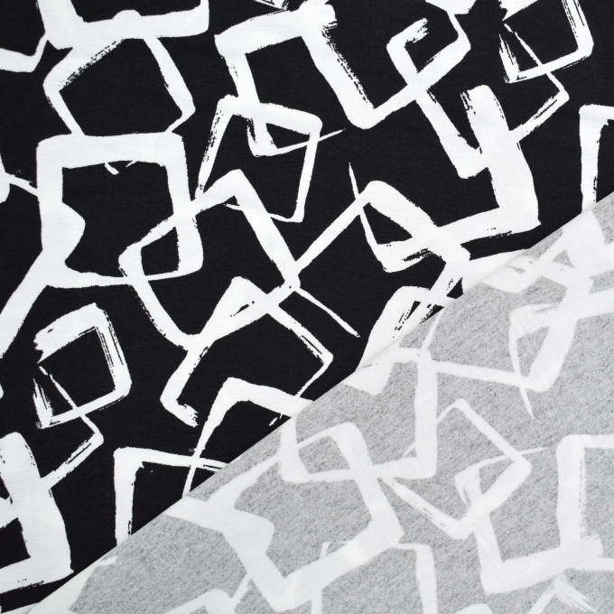 Viscose jersey Cubes, zwart