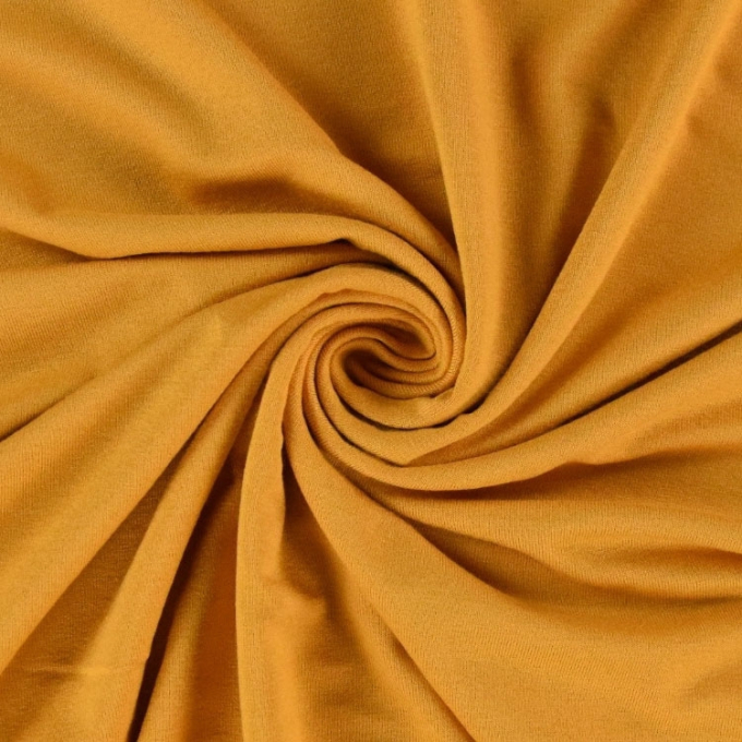 Tissu jersey viscose, jaune miel