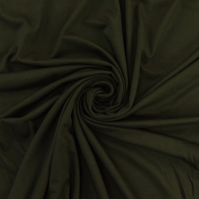 Tissu jersey viscose, vert kaki