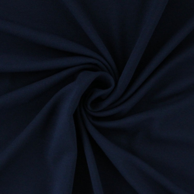 Tissu jersey de viscose lourd uni, marine