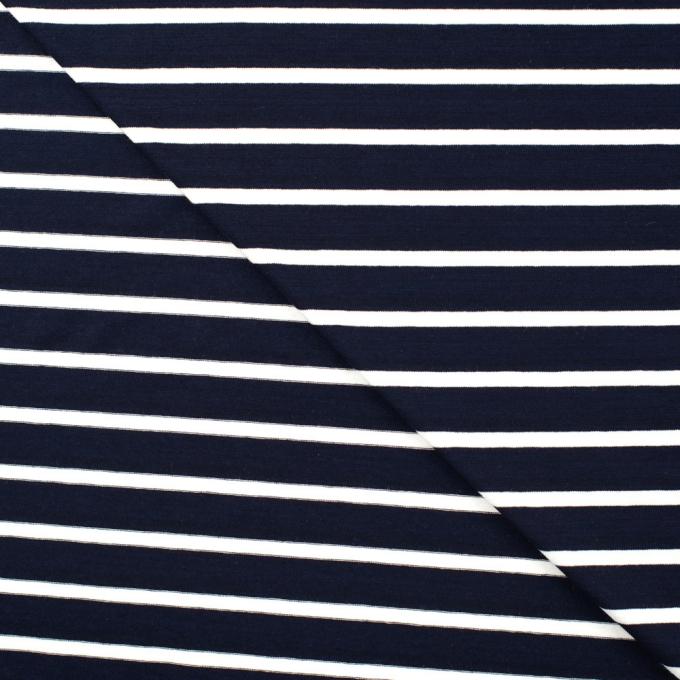 Viskosejersey Small Stripes, marine