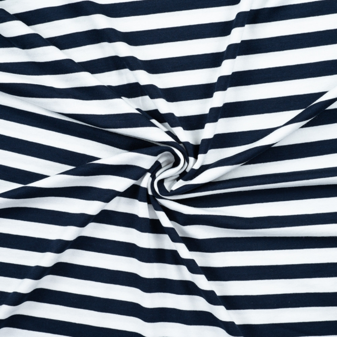 Viskosejersey Stripes, marine