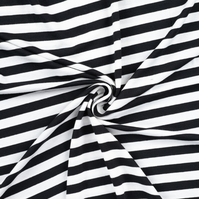 Viskosejersey Stripes, schwarz