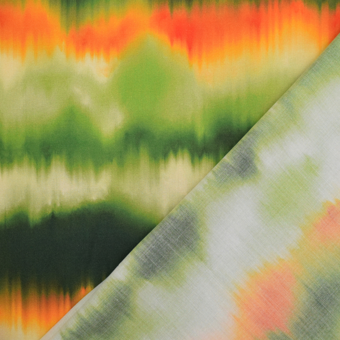 Tissu viscose batik à rayures Stripes, vert