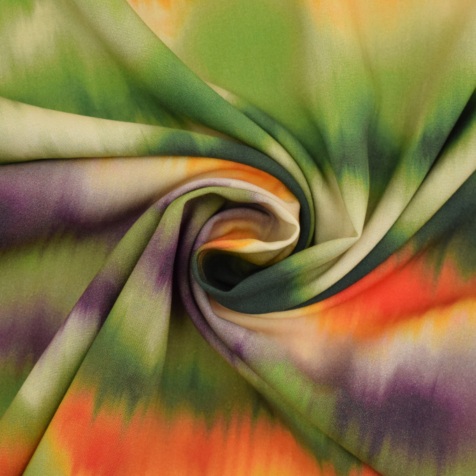 Tissu viscose batik à rayures Stripes, vert