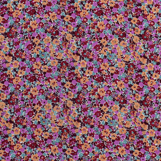 Tissu viscose Mer de fleurs, pourpre