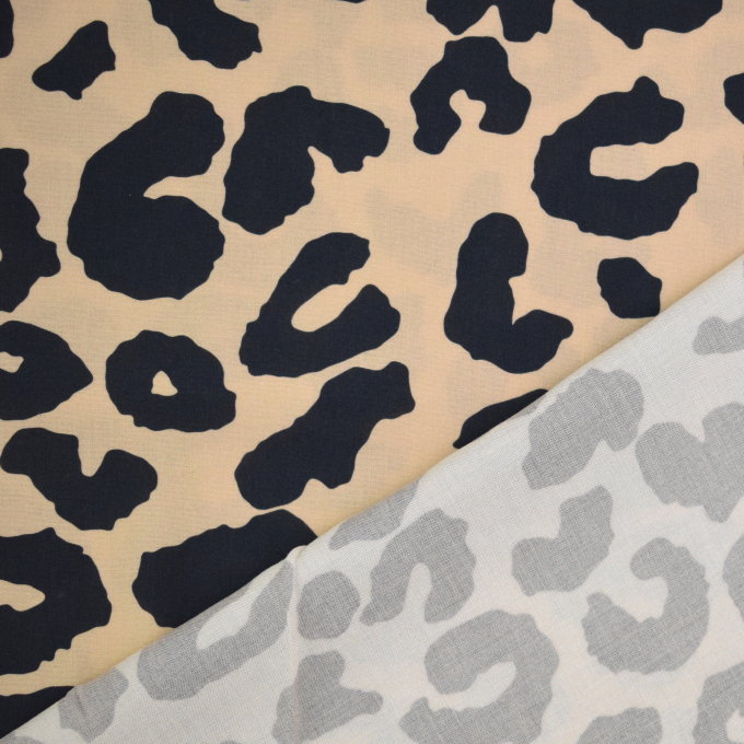 Viscose stof Leo Dots, beige