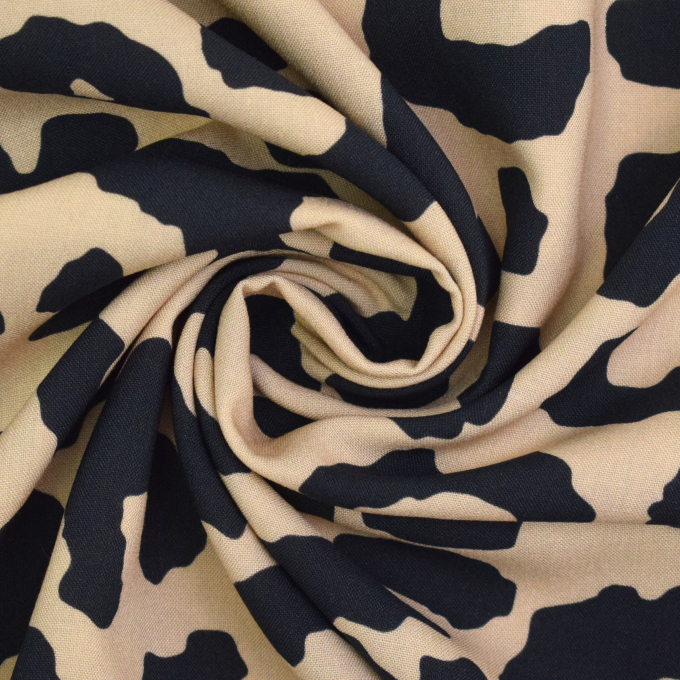 Viscose stof Leo Dots, beige
