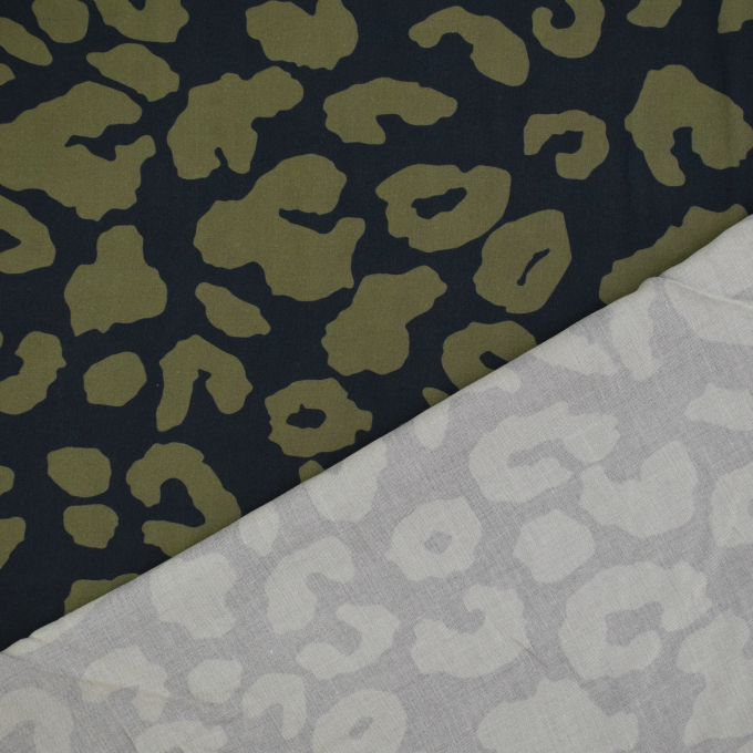 Viscose stof Leo Dots, marineblauw