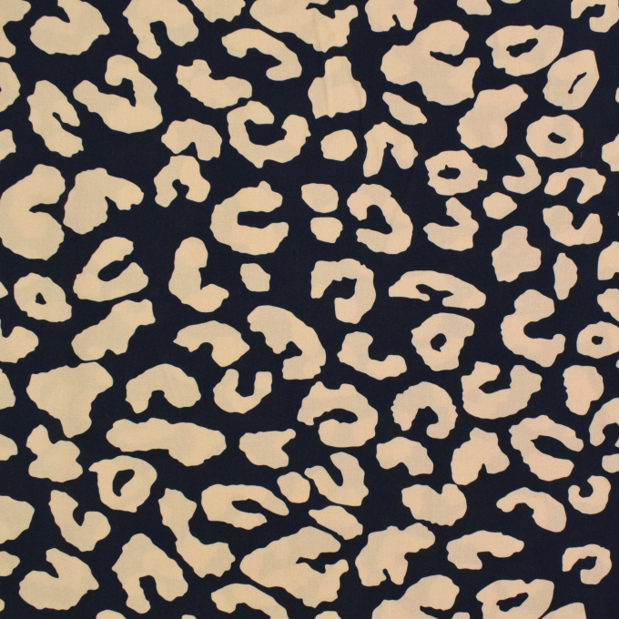 Viscose stof Leo Dots, zwart