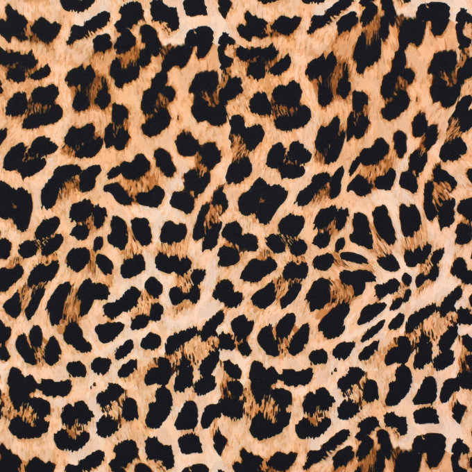 Viscose stof luipaard, bruin