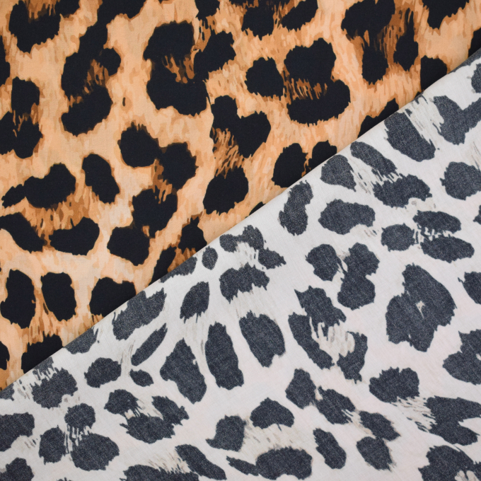 Viscose stof luipaard, bruin