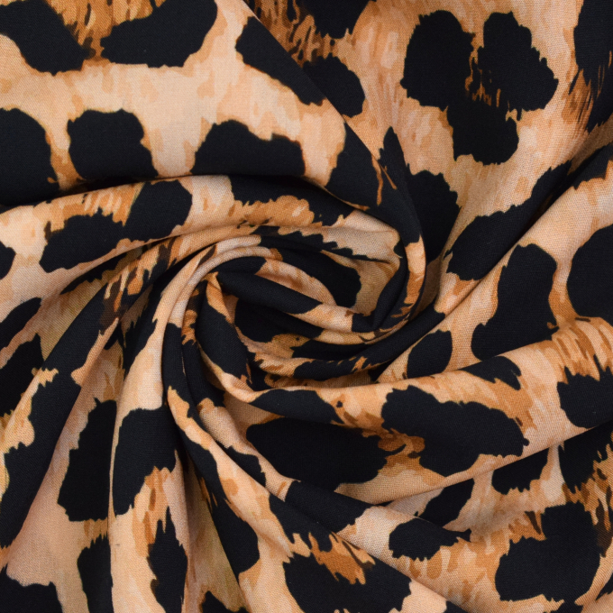Viscose stof luipaard, bruin