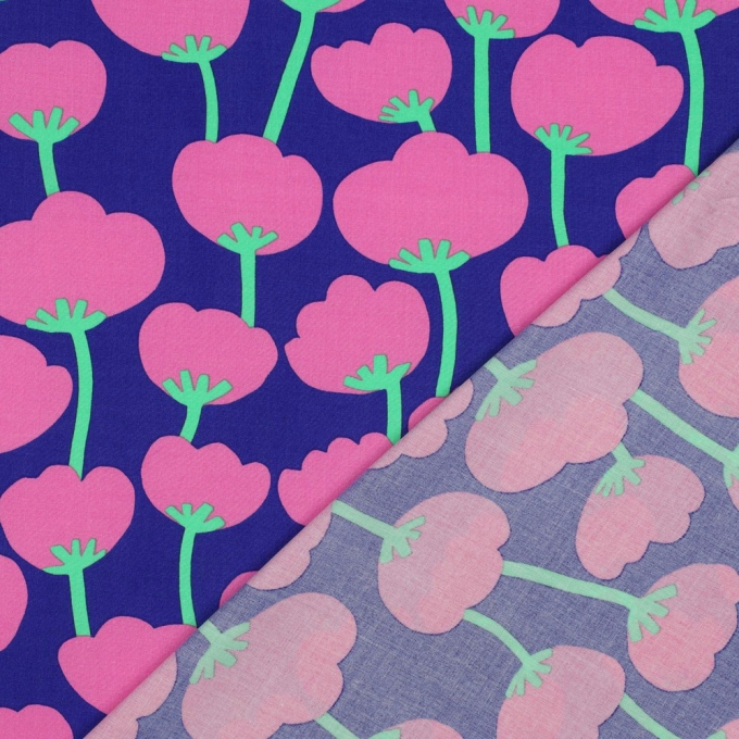 Tissu viscose Nerida Hansen Poppies, pourpre