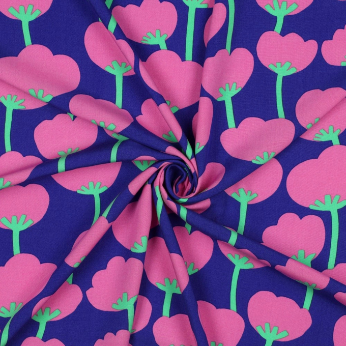Tissu viscose Nerida Hansen Poppies, pourpre