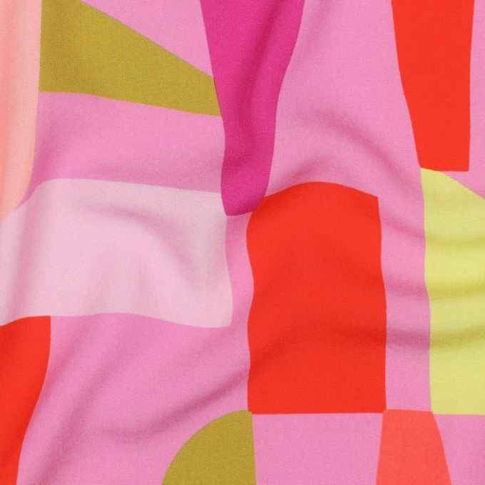 Viscose stof Nerida Hansen Shape Shifter, roze