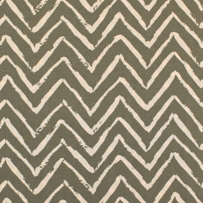 Tissu viscose Zig Zag, vert olive