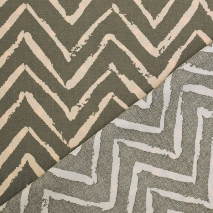 Tissu viscose Zig Zag, vert olive