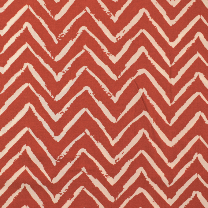 Viscose stof Zig Zag, terracotta